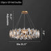 MIRODEMI® Vado Ligure | Round Gray Chandelier With Big Crystals 31.5'' / Warm Light / Dimmable