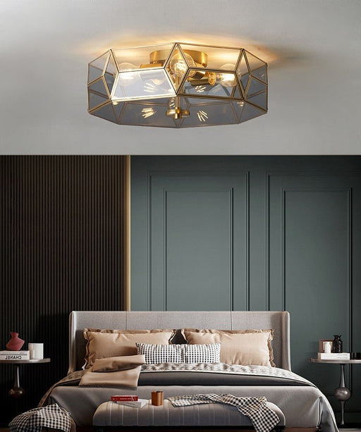 MIRODEMI® Modern LED Copper Ceiling Lamp for Bedroom, Dining Room, Room Lamp B