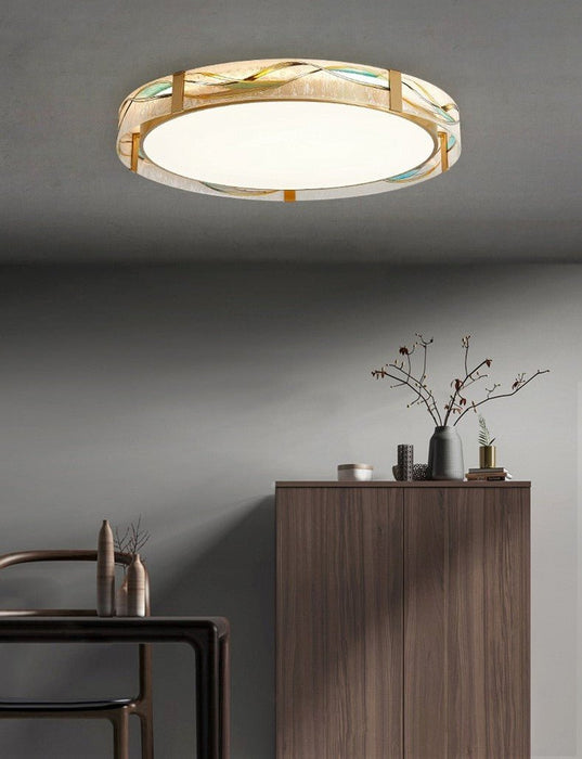 MIRODEMI® Round LED Сopper Ceiling Lamp for Living Room, Bedroom Dia17.7" / Dia45.0cm