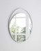 White Glass Large Round Mirror