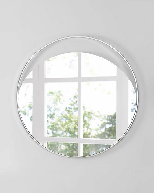 White Glass Large Round Mirror Default Title