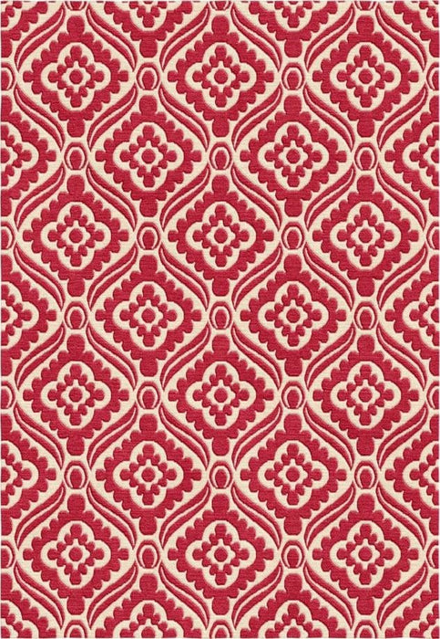 Beige/Red/Blue Modern Hand-Knotted Indian Rectangle Area Rug 4'6"x6'6" (140x200cm) / Red