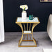 Gold/Black Tempered Glass Small Side Table with Iron Legs image | luxury furniture | glass tables | luxury table | home decor