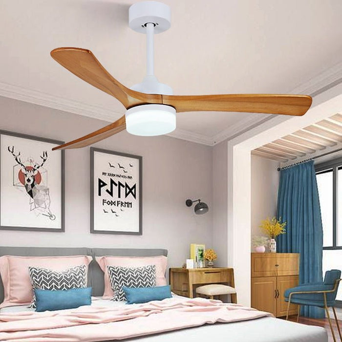 MIRODEMI® 36" Simple Wooden Ceiling Fan with Remote Control and Blades Made of Solid Wood