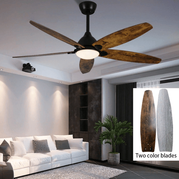 MIRODEMI® 60" Modern Ceiling Fan with Lamp, Plywood Blades and Remote Control