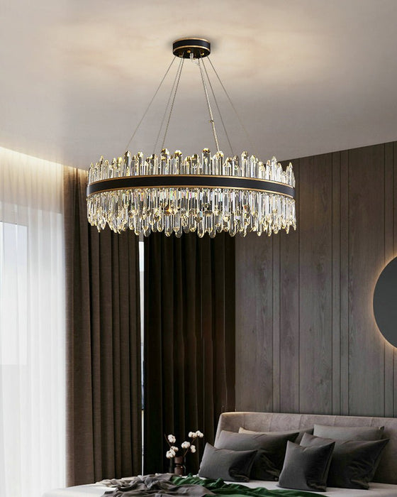 MIRODEMI® Modern Ring LED Crystal Chandelier for Living Room, Dining Room image | luxury lighting | ring shape chandeliers
