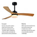 MIRODEMI® 36" Simple Wooden Ceiling Fan with Remote Control and Blades Made of Solid Wood image | luxury furniture