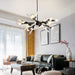 MIRODEMI® Modern Led Chandelier for Living Room, Bedroom Milky Glass / 24Head Black / Cool Light 6000K