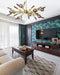 MIRODEMI® Modern Led Chandelier for Living Room, Bedroom Smoky Gray Glass / 24Head Gold / Cool Light 6000K