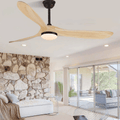 MIRODEMI® 60" Modern Wooden LED Ceiling Fan with Remote Control image | luxury furniture | modern ceiling fans with lamp