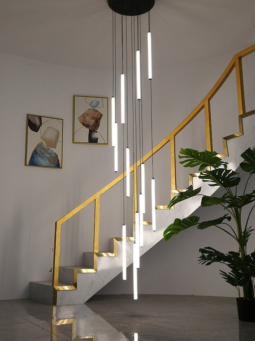 MIRODEMI® Vertical Spiral Staircase Led Pendant Tube-Shaped Lights image | luxury lighting | luxury spiral pendant lamps