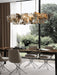 Mirodemi® Postmodern Grey/Gold Metal Art Rectangle Chandelier For Dining room L31.5" / Cold white / Coffee Sand Golden