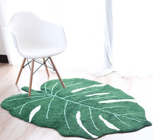 Green Creative Leaf Shaped Soft Area Carpet 4'11"х3'3" (150х100cm) / Green
