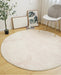 Modern Pink/Grey Short Plush Round Area Carpet