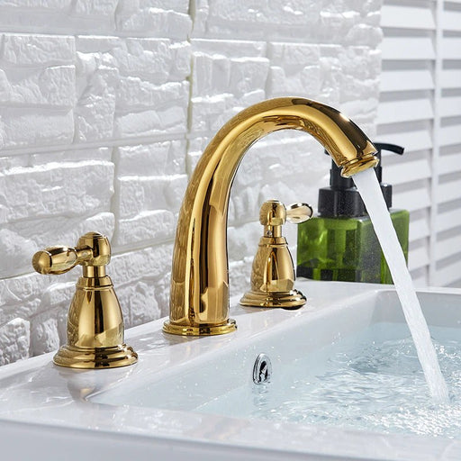 TRUSTMI 2 Handle 8 Inch Brass Bathroom Sink Faucet 3 Hole