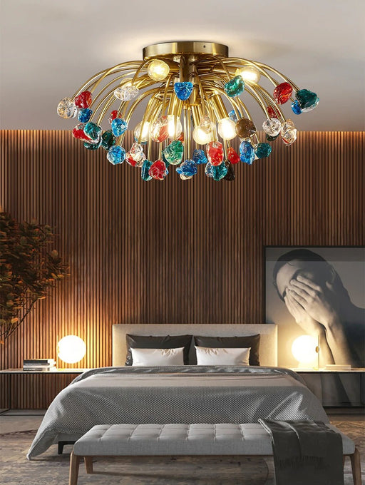 MIRODEMI® Colorful Crystal Led Round Ceiling Chandelier for living room, bedroom, hall image | luxury furniture | home decor