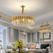 MIRODEMI® Luxury Drum Gold Crystal Chandelier For Kitchen, Living room Dia39.4*H10.2" / Warm light 3000K