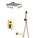 MIRODEMI® Gold Stainless Steel Rainfall Shower Faucet Set Wall Mounted Mixer Tap 3 ways / 10''