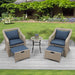 5-Piece Rattan Patio Set of Wicker Chairs with Stools and Tempered Glass Table image | luxury furniture | glass tables