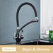 MIRODEMI® Dual Spout Swivel Pull Down Kitchen Faucet With Filter Black Chrome / A