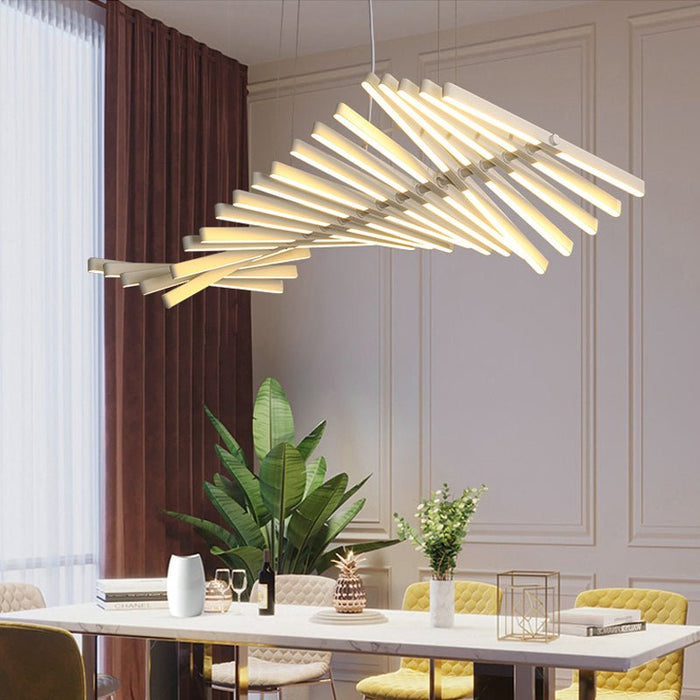 Mirodemi® Black/White Art LED Pendant Lighting For Living room, Dining room, Bar 40 Lamps - L74.8*W18.5" / Dimmable / White