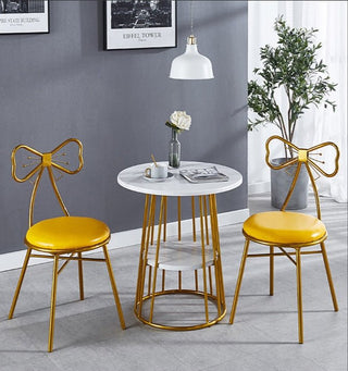 Bow-Knot Shaped Wrought Iron Light Luxury Backrest Chair image | luxury furniture | unique chairs | unique furniture