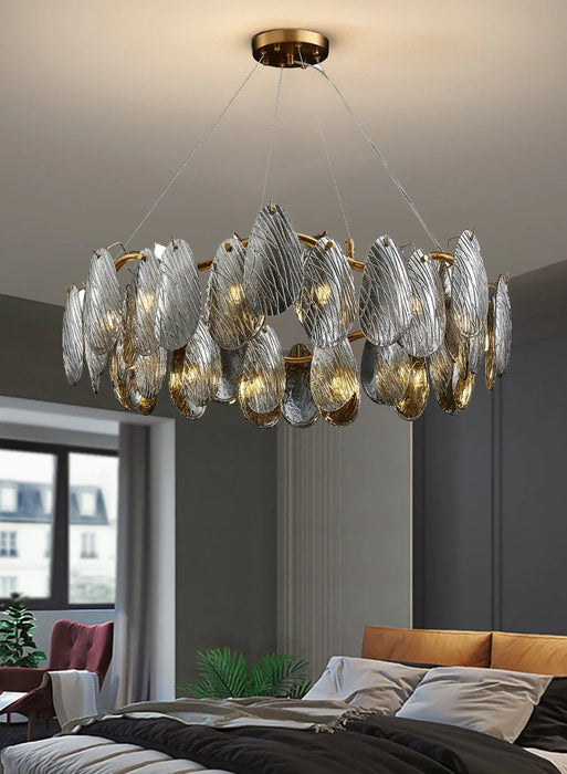 MIRODEMI® New round smoke gray crystal hanging chandelier for living room, dining room image | luxury lighting | luxury decor