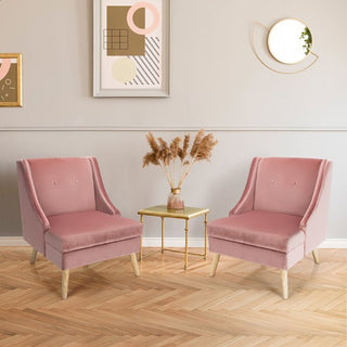 Velvet accent chair in velvet with rubber wood legs for the living room