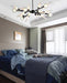 MIRODEMI® Modern Led Chandelier for Living Room, Bedroom Milky Glass / 32Head Black / Cool Light 6000K