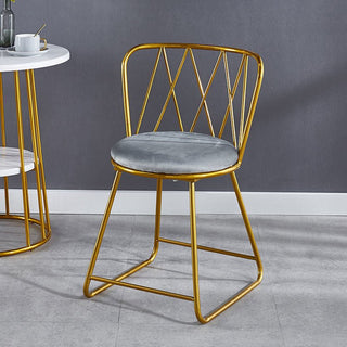 Gold/Black Wrought Iron Light Luxury Backrest Chair image | luxury furniture | luxury chairs | unique furniture | home decor