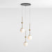 MIRODEMI® Minimalist Design LED Glass Ball Ceiling Cord Hanging Lamp in Gold Metal 3 heads
