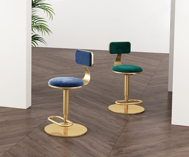 Luxury Round Rotating and Lifting Bar Stool with Backrest image | luxury furniture | bar stools | bar chairs | bar decor