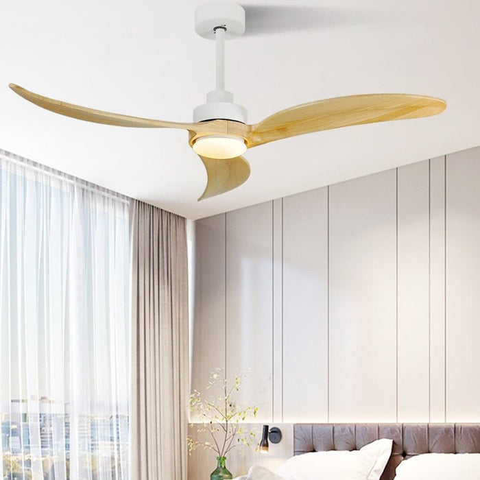 MIRODEMI® 52" Modern Indoor Solid Wood Ceiling Fan With Lamp and Remote Control