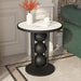 Gold/Black/White Round Coffee Table For Luxury Living Room Black + White / D19.7*H21.7"