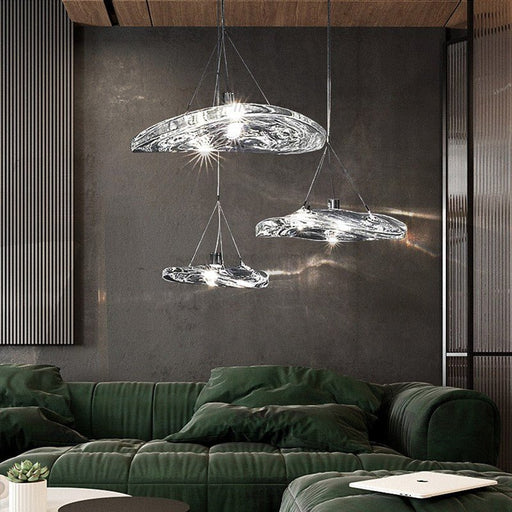 MIRODEMI® Italian New Design Glass Chandelier For Dining Room, Dressing Room Warm Light / Dia13.8" / Dia35.0cm