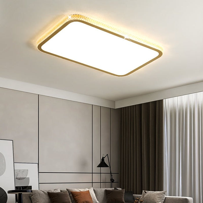 MIRODEMI® Rectangle Crystal LED Ceiling Light For Bedroom, Living Room, Dining Room