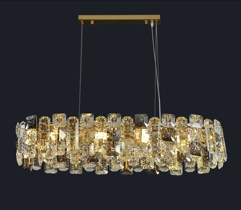 MIRODEMI® Gold Oval Luxury Crystal Hanging Chandelier for Dining Room, Kitchen Island image | luxury lighting | home decor