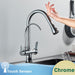 MIRODEMI® Black/Chrome Touch Sensor Kitchen Faucet Mixer Tap with Swivel Chrome / W7.5*H15.7"