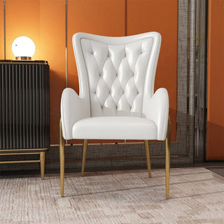 Leather dining chair, leather with titanium legs for a dining room