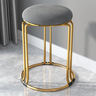 Nordic Suede and Leather Stacked Dining Round Stool image | luxury furniture | luxury stools | luxury leather stools