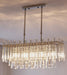MIRODEMI® Gold/chrome rectangle crystal ceiling chandelier for living room, dining room