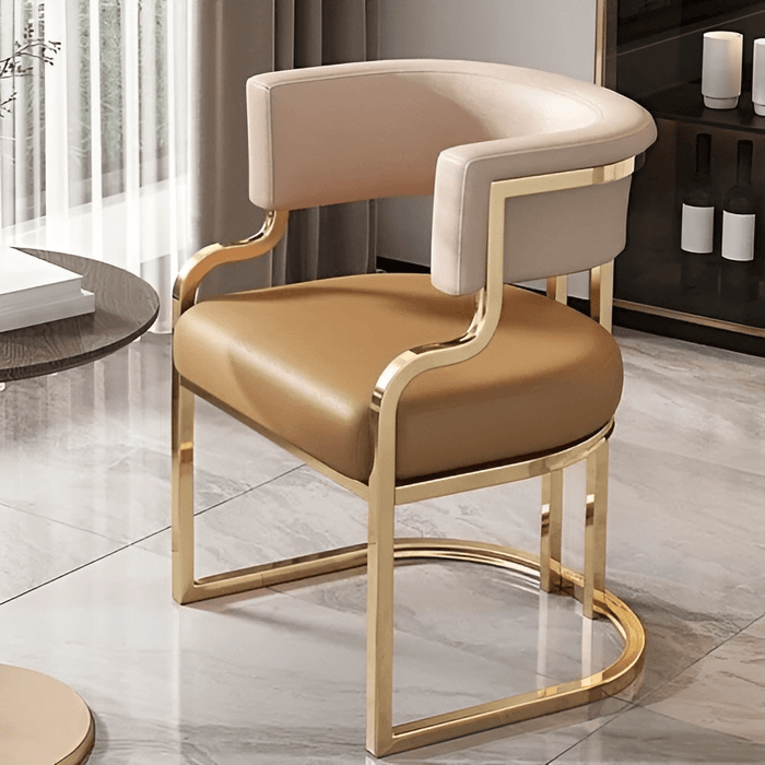 Modern Minimalist Back Chair For Dining Room Orange+Beige