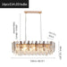 MIRODEMI® Rectangle Gold Crystal Shine Chandelier For Living Room, Kitchen