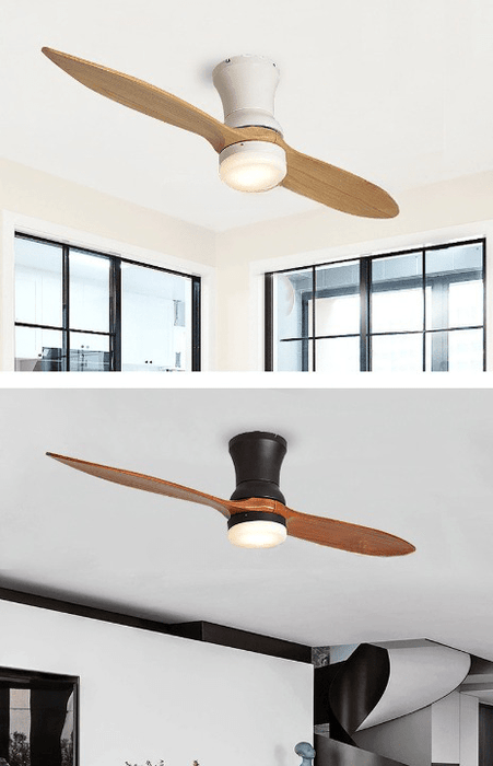 MIRODEMI® 52" Solid Wood Led Ceiling Fan with Remote Control image | luxury furniture | wooden ceiling fans | fans with lamp