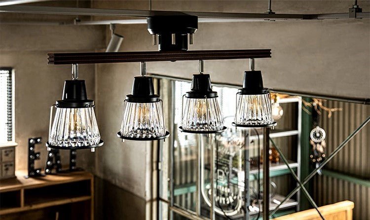 MIRODEMI® Japanese Wood Track Multi-Headed LED Ceiling Lamp for Restaurant image | luxury lighting | multi-headed lamps