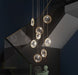 MIRODEMI® Luxury Gold Rings Crystal Chandelier For Staircase , stairwell