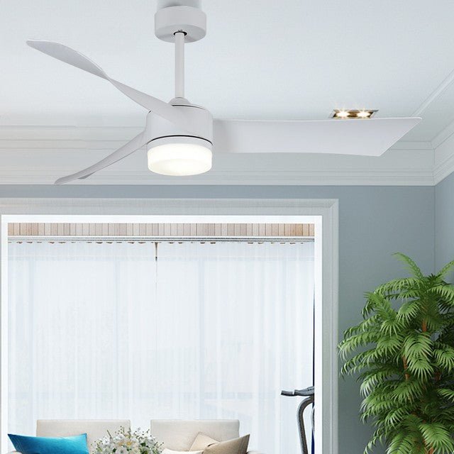 MIRODEMI® 46" Modern Led Ceiling Fan with White Plastic Blades, Lamp and Remote Control