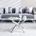Modern Round Tempered Glass Coffee Table with Chrome Legs