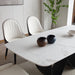 Modern White Dining Table for 10 with Carbon Steel Legs