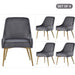 Set of 4 Mid-century Arm Chairs with Metal Base and Upholstered Velvet